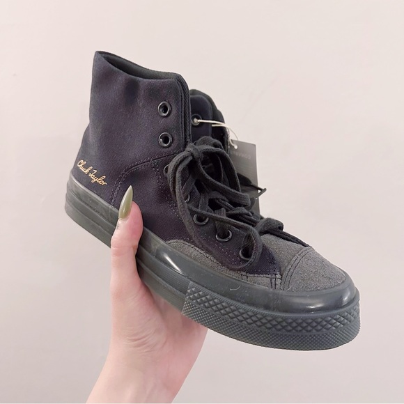 Converse Chuck 70 Marquis Embroidered Chuck Taylor Black High-Top Sneakers Black - Picture 2 of 7